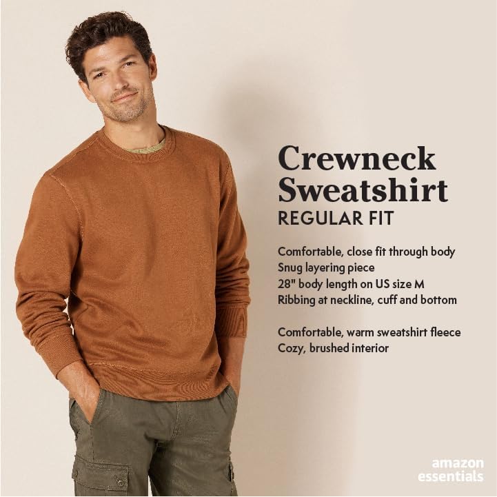 Amazon Essentials Mens Fleece Crewneck Sweatshirt (Available In Big & Tall)