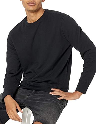 Amazon Essentials Mens Long-Sleeve Lightweight Fleece French Terry Crewneck Sweatshirt