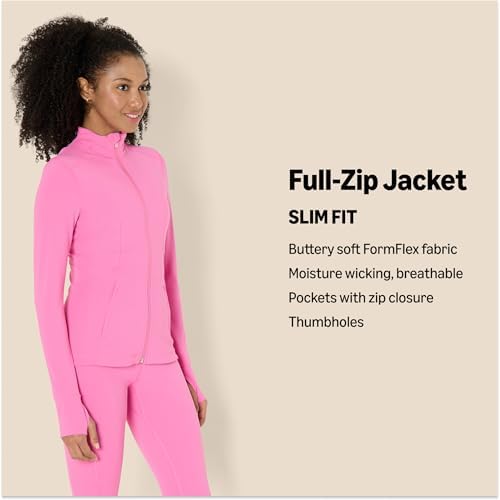 Amazon Essentials Women's Active FormFlex Buttery Soft Slim Fit Full Zip Jacket