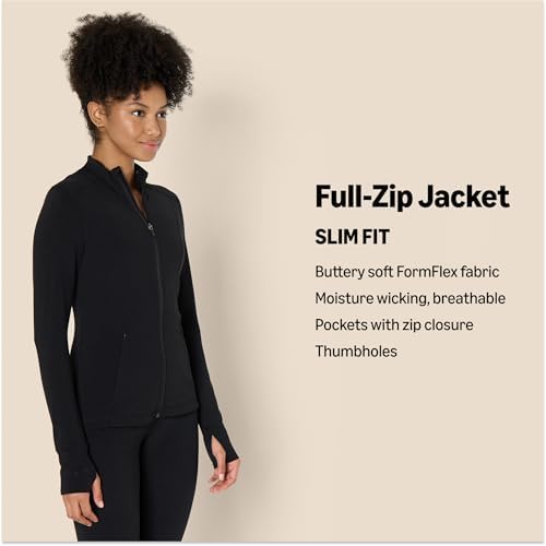 Amazon Essentials Women's Active FormFlex Buttery Soft Slim Fit Full Zip Jacket