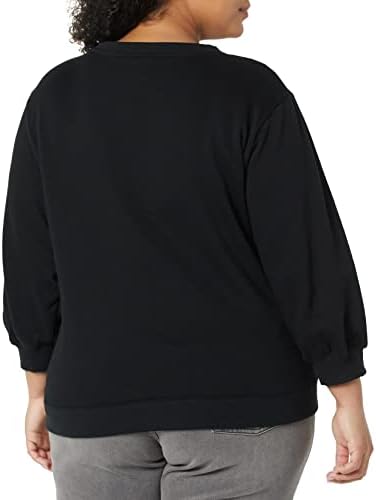 Amazon Essentials Women's French Terry Fleece Crewneck Sweatshirt With Sleeve Detail