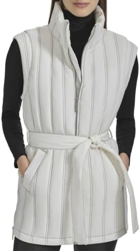 Andrew Marc Women's Self Tie Quilted Tunic Length Vest