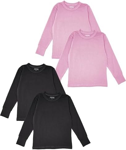 Andrew Scott Girl's Long Sleeve Thermal Underwear Top Multi Pack