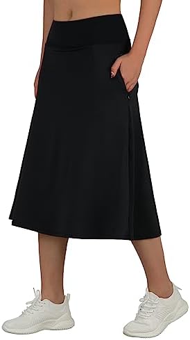 ANIVIVO Women's Midi Length Skorts Skirts With Pockets Modest Skirts 28" Long Knee Length Athletic Skorts