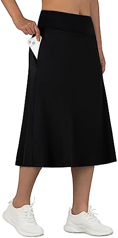 ANIVIVO Women's Midi Length Skorts Skirts with Pockets Modest Skirts 28" Long Knee Length Athletic Skorts