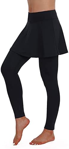 ANIVIVO Women Tennis Skirted Leggings With Pockets Capris Yoga Leggings With Skirts&Tennis Pickleball Clothing