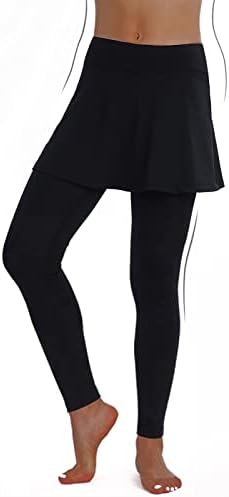 ANIVIVO Women Tennis Skirted Leggings With Pockets Capris Yoga Leggings With Skirts&Tennis Pickleball Clothing