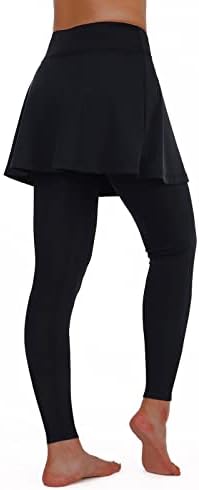 ANIVIVO Women Tennis Skirted Leggings with Pockets Capris Yoga Leggings with Skirts&Tennis Pickleball Clothing