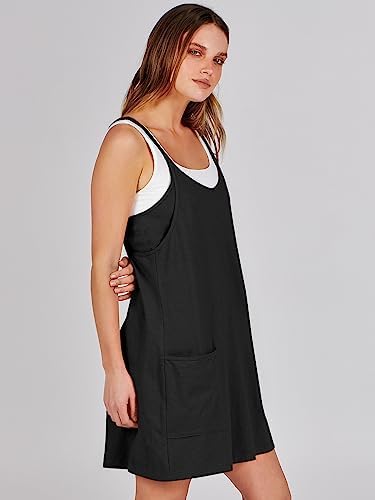 ANRABESS Women Athletic Dress Summer Tennis Workout Active Sports Mini Romper Dress Built In Shorts Travel Vacation Clothes
