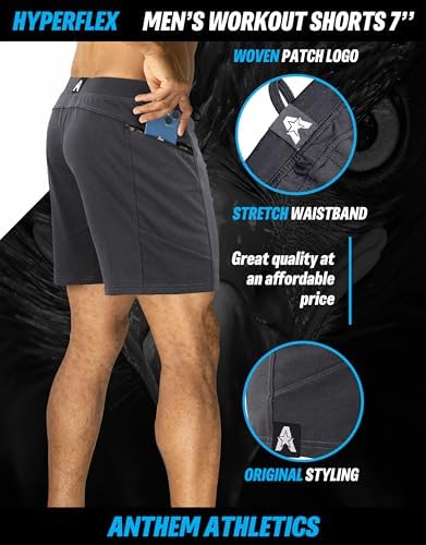 Anthem Athletics Hyperflex Mens Gym Shorts 5" 7" 9" Inseam Workout Athletic Sport Exercise Training Running Shorts For Men