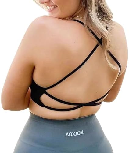 Aoxjox Women's Workout Sports Bras Fitness Ivy Low Impact Bra Yoga Crop Tank