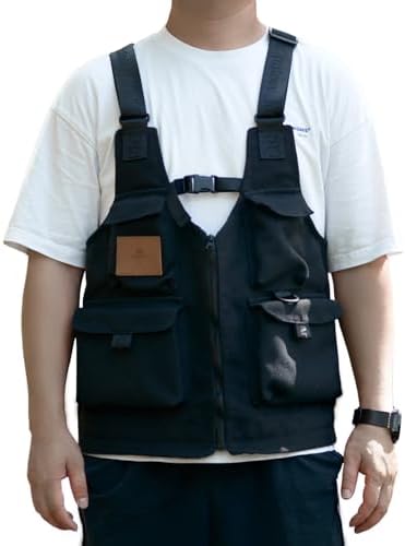 AREFFA Adjustable Fishing Vest for Men 10-Pocket Cargo Vest for Hiking & Travel