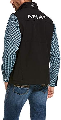 ARIAT Mens Logo 2.0 Softshell Vest Athletic Outerwear Casual Water Resistant Upper - Black
