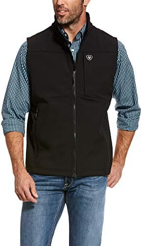 ARIAT Mens Logo 2.0 Softshell Vest Athletic Outerwear Casual Water Resistant Upper - Black