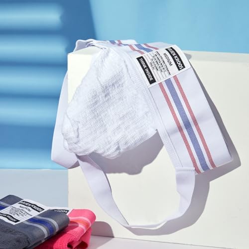 Arjen Kroos Men's Jockstrap Athletic Support Jock Strap With 3" Elastic Waistband & Ventilated Pouch For Gym/Sports