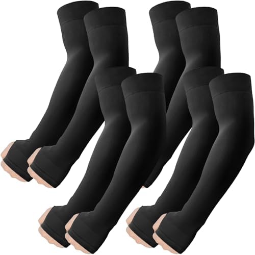 Arm Sleeves with Thumb Hole Cooling UV Protection Compression Tattoo Cover Up for Men/Women