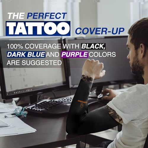 ARMORAY Arm Sleeves For Men Or Women - Tattoo Cover Up - Cooling Sports Sleeve For Basketball Golf Football