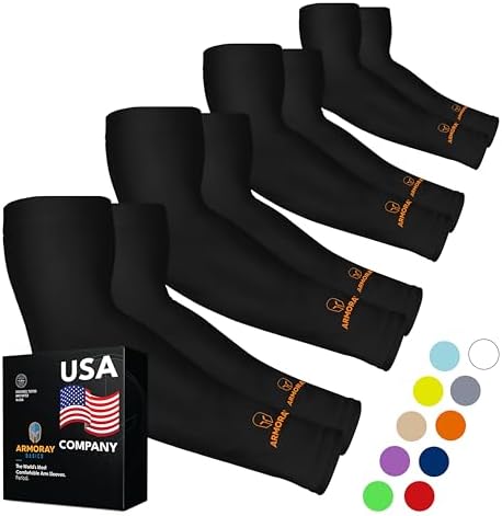 ARMORAY Arm Sleeves for Men or Women - Tattoo Cover Up - Cooling Sports Sleeve for Basketball Golf Football