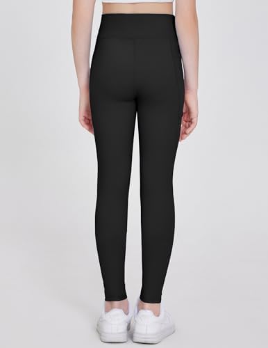 Arshiner Girls Athletic Leggings High Waist Yoga Pants For Kids With Pockets Dance Running Workout Tights
