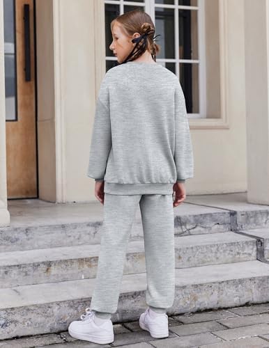 Arshiner Girls Clothes 2 Piece Fashion Fall Outfits Oversize Pullover Sweatshirt And Sweatpant Sweatsuit Sets With Pockets