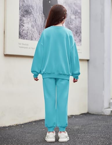 Arshiner Girls Clothes 2 Piece Fashion Fall Outfits Oversize Pullover Sweatshirt And Sweatpant Sweatsuit Sets With Pockets