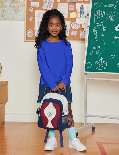 Arshiner Girls Crewneck Sweatshirt Long Sleeve Pullover Tops Drop Shoulder Sweatshirts Side Split For 5-14 Years