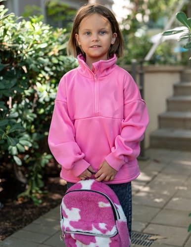 Arshiner Girls Half Zip Sweatshirt With Drawstring Hem Fleece Quarter Zip Pullover Sweatshirts Fall Clothes For Teen Girl