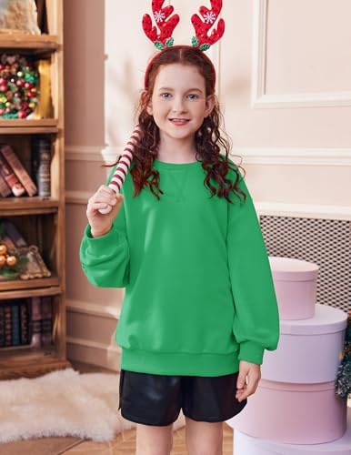 Arshiner Girls Oversized Striped Crewneck Sweatshirt Long Sleeve Color Block Pullover Tops Fall Casual Clothes 5-14 Years