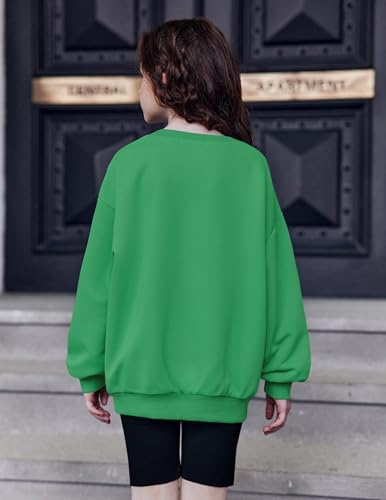 Arshiner Girls Oversized Striped Crewneck Sweatshirt Long Sleeve Color Block Pullover Tops Fall Casual Clothes 5-14 Years