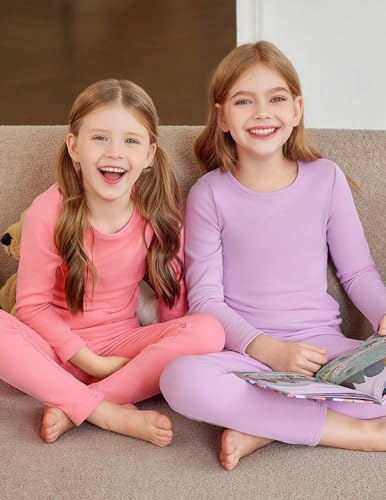 Arshiner Girls Thermal Underwear Set Long Johns Cold Weather Kids Base Layer Top Bottom