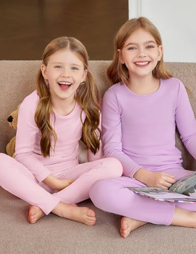 Arshiner Girls Thermal Underwear Set Long Johns Cold Weather Kids Base Layer Top Bottom