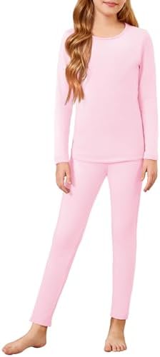 Arshiner Girls Thermal Underwear Set Long Johns Cold Weather Kids Base Layer Top Bottom