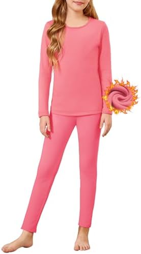 Arshiner Girls Thermal Underwear Set Long Johns Cold Weather Kids Base Layer Top Bottom