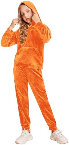 Arshiner Girls Velour 2 Pieces Tracksuits Outfits Athletic Hoodies Sweatshirts and Sweatpants Athletic Clothing Sets