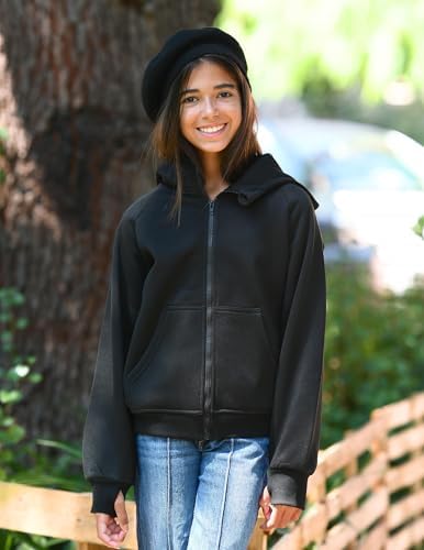 Arshiner Girls Zip Up Hoodies Teen Hooded Sweatshirts Fleece Jackets Kids Fall Fashion Outfits Winter Clothes