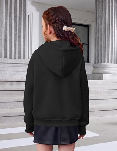 Arshiner Girls Zip Up Hoodies Teen Hooded Sweatshirts Fleece Jackets Kids Fall Fashion Outfits Winter Clothes