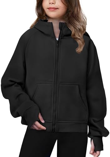 Arshiner Girls Zip Up Hoodies Teen Hooded Sweatshirts Fleece Jackets Kids Fall Fashion Outfits Winter Clothes