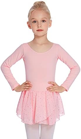 Arshiner Kids Girls Classic Long Sleeve Leotard Dance Ballet Dress