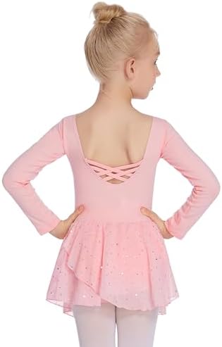 Arshiner Kids Girls Classic Long Sleeve Leotard Dance Ballet Dress
