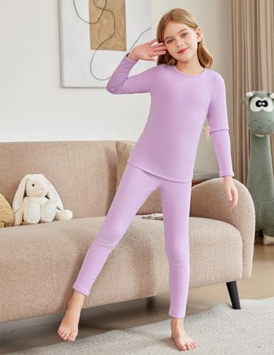 Arshiner Thermal Underwear For Kids Long Johns Fleece Lined Girls Base Layer Top Bottom Cold Winter Clothes