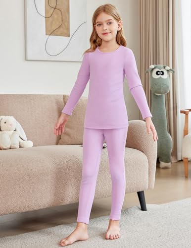 Arshiner Thermal Underwear For Kids Long Johns Fleece Lined Girls Base Layer Top Bottom Cold Winter Clothes