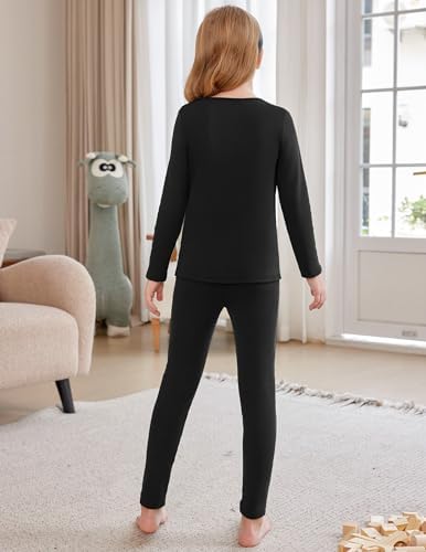 Arshiner Thermal Underwear For Kids Long Johns Fleece Lined Girls Base Layer Top Bottom Cold Winter Clothes