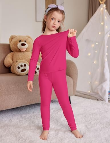 Arshiner Thermal Underwear For Kids Long Johns Girls Base Layer Top And Bottom Set