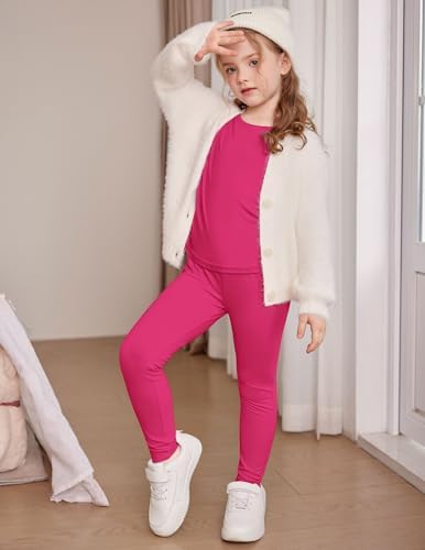 Arshiner Thermal Underwear For Kids Long Johns Girls Base Layer Top And Bottom Set