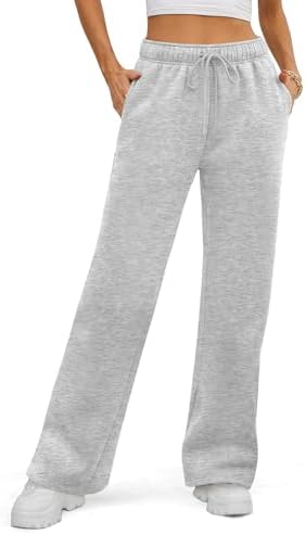 ATHMILE Womens Sweatpants 2025 Fall Baggy Wide Leg Sweatpant Fleece Lined Straight Leg Sweat Pants