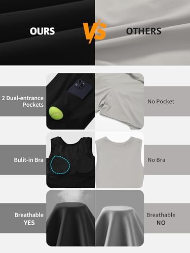 ATTRACO Tennis Dress Golf Outfits For Women Sleeveless Side Slit Active Dress Workout Romper Dresses