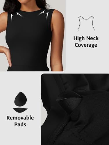 ATTRACO Tennis Dress Golf Outfits For Women Sleeveless Side Slit Active Dress Workout Romper Dresses