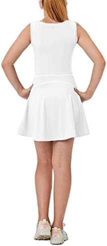 Aurgelmir Girls Crewneck Sleeveless Tennis Dresses Kids Workout Cute Outfits Tank Golf Dresses With Shorts Pocket