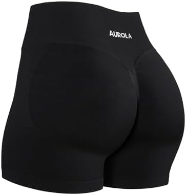AUROLA Influence Workout Shorts for Women 2.5 3.5 4.5 5.5 6.5 No Roll Up Squat Proof Scrunch Seamless Compression Gym Short