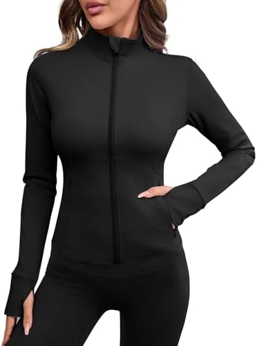 Avoogue Women Lightweight Active Jacket Full Zip Workout Running Yoga Athletic Outerwear with Pockets